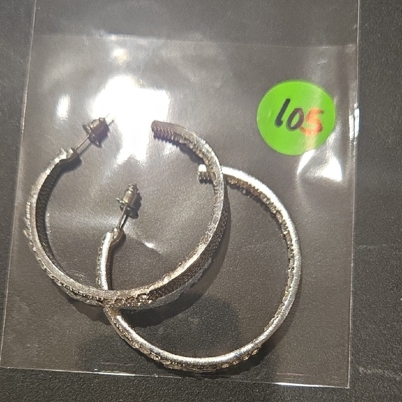 Elegant Silver Hoop Earrings - Picture 8 of 8